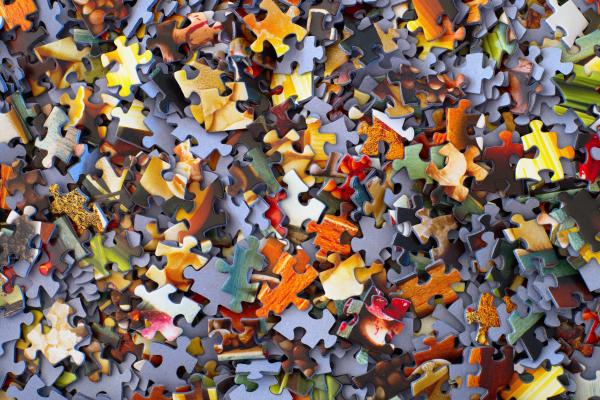 Multicolored jigsaw puzzle pieces